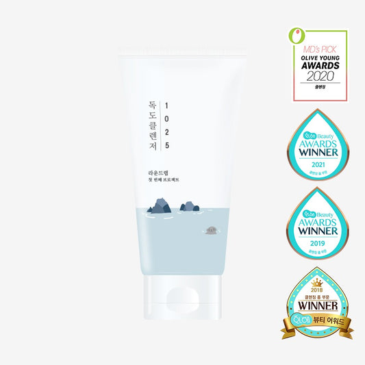 Round Lab 1025 Dokdo Cleanser helps to gently cleanse away dirt and impurities from the skin. Subacid cleanser helps to maintain oil-water balance of skin. Mineral-rich Ulleungdo Deep Seawater and 3 kinds of Hyaluronic Acid provides hydration to skin. Panthenol and Ceramide NP soothes and protects skin.