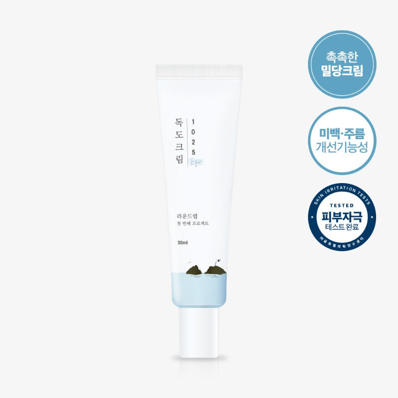 Round Lab 1025 Dokdo Eye Cream | It adheres to the basics and adds glare to your eyes. Whitening and wrinkle care. Panthenol protects the skin with a stongly- adhering moisture barrier